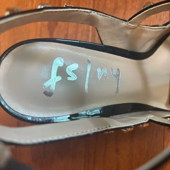 NIB $218 fs / ny Elodie black patent leather pump with studs size 7.5 - Picture 6 of 8